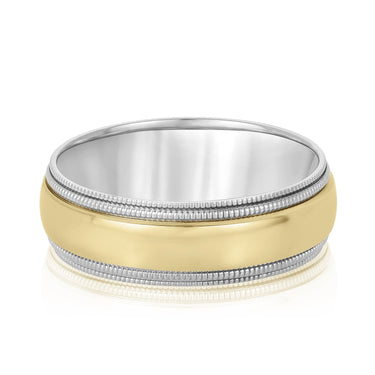 7mm Standard Weight Mens Band – Lab Diamond Men's Band in 18K Gold | Just Brilliant – side view