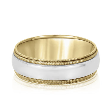 7mm Standard Weight Mens Band – Lab Diamond Men's Band in 18K Gold | Just Brilliant – view 7