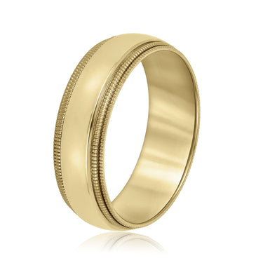 7mm Standard Weight Mens Band – Lab Diamond Men's Band in 18K Gold | Just Brilliant – lifestyle view