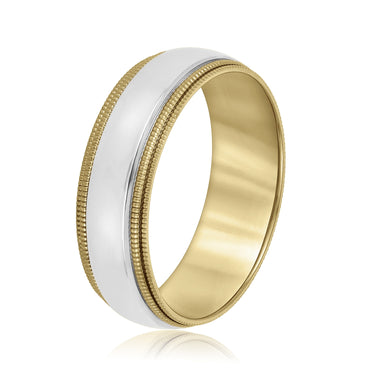 7mm Standard Weight Mens Band – Lab Diamond Men's Band in 18K Gold | Just Brilliant – view 8