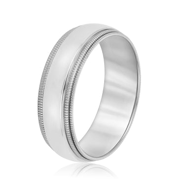 7mm Standard Weight Mens Band – Lab Diamond Men's Band in 18K Gold | Just Brilliant – detail view