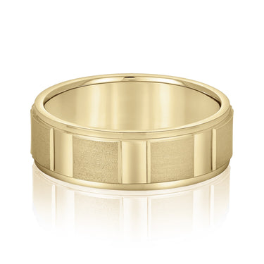 6mm Standard Weight Mens Band – Lab Diamond Men's Band in 18K Gold | Just Brilliant – close-up view