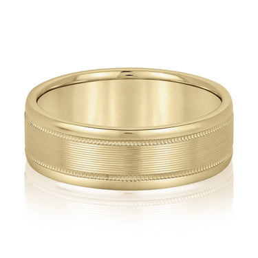 6mm Standard Weight Mens Band – Lab Diamond Men's Band in 18K Gold | Just Brilliant – close-up view