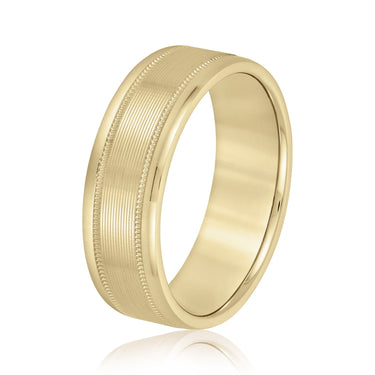 6mm Standard Weight Mens Band – Lab Diamond Men's Band in 18K Gold | Just Brilliant – lifestyle view