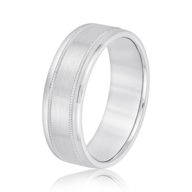 6mm Standard Weight Mens Band – Lab Diamond Men's Band in 18K Gold | Just Brilliant – detail view