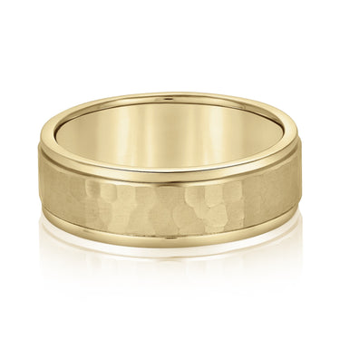 6mm Standard Weight Mens Band – Lab Diamond Men's Band in 18K Gold | Just Brilliant – close-up view