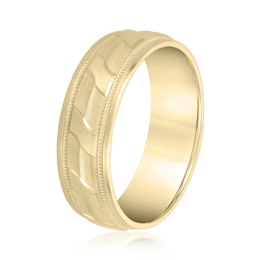6mm Standard Weight Mens Band – Lab Diamond Men's Band in 18K Gold | Just Brilliant – lifestyle view