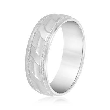 6mm Standard Weight Mens Band – Lab Diamond Men's Band in 18K Gold | Just Brilliant – detail view