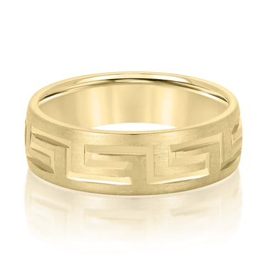 6mm Standard Weight Mens Band – Lab Diamond Men's Band in 18K Gold | Just Brilliant – close-up view
