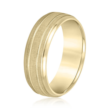 6mm Standard Weight Mens Band – Lab Diamond Men's Band in 18K Gold | Just Brilliant – lifestyle view