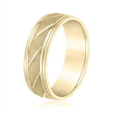 6mm Standard Weight Mens Band – Lab Diamond Men's Band in 18K Gold | Just Brilliant – lifestyle view