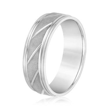 6mm Standard Weight Mens Band – Lab Diamond Men's Band in 18K Gold | Just Brilliant – detail view