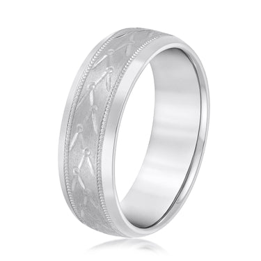 6mm Standard Weight Mens Band – Lab Diamond Men's Band in 18K Gold | Just Brilliant – detail view