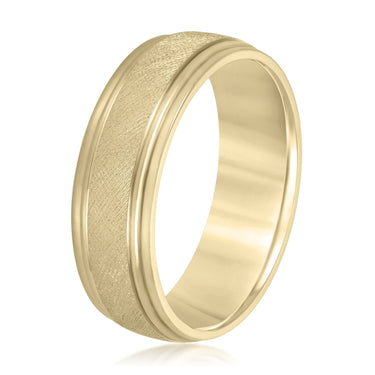 6mm Standard Weight Mens Band – Lab Diamond Men's Band in 18K Gold | Just Brilliant – lifestyle view