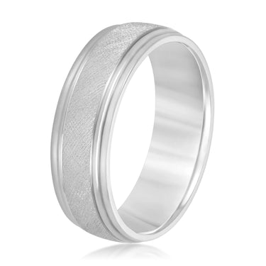6mm Standard Weight Mens Band – Lab Diamond Men's Band in 18K Gold | Just Brilliant – detail view