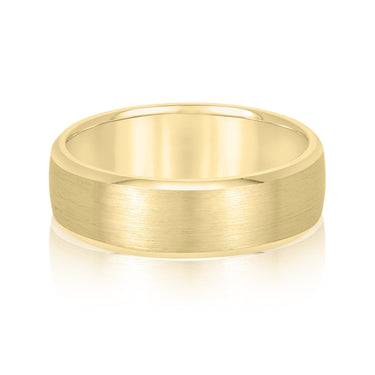 6mm Standard Weight Mens Band – Lab Diamond Men's Band in 18K Gold | Just Brilliant – close-up view