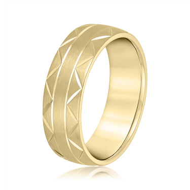 6mm Standard Weight Mens Band – Lab Diamond Men's Band in 18K Gold | Just Brilliant – lifestyle view