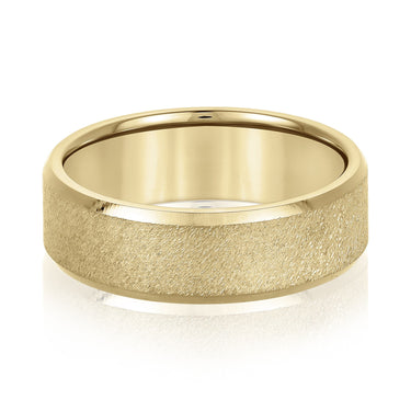 6mm Standard Weight Mens Band – Lab Diamond Men's Band in 18K Gold | Just Brilliant – close-up view