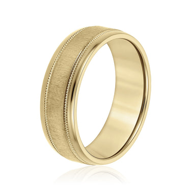 6mm Standard Weight Mens Band – Lab Diamond Men's Band in 18K Gold | Just Brilliant – lifestyle view