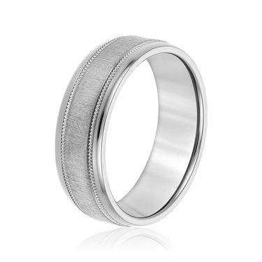 6mm Standard Weight Mens Band – Lab Diamond Men's Band in 18K Gold | Just Brilliant – detail view