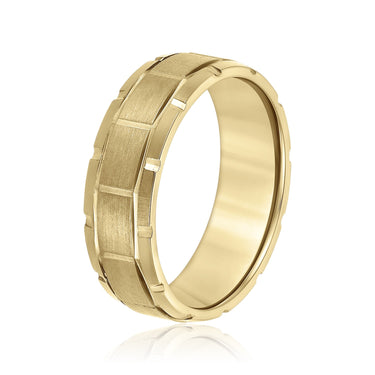 6mm Standard Weight Mens Band – Lab Diamond Men's Band in 18K Gold | Just Brilliant – lifestyle view