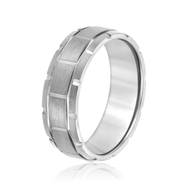 6mm Standard Weight Mens Band – Lab Diamond Men's Band in 18K Gold | Just Brilliant – detail view