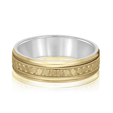 6mm Standard Weight Mens Band – Lab Diamond Men's Band in 18K Gold | Just Brilliant – side view