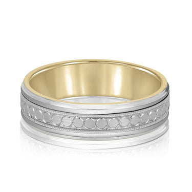 6mm Standard Weight Mens Band – Lab Diamond Men's Band in 18K Gold | Just Brilliant – view 7