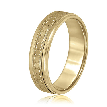 6mm Standard Weight Mens Band – Lab Diamond Men's Band in 18K Gold | Just Brilliant – lifestyle view