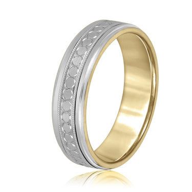 6mm Standard Weight Mens Band – Lab Diamond Men's Band in 18K Gold | Just Brilliant – view 8