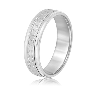 6mm Standard Weight Mens Band – Lab Diamond Men's Band in 18K Gold | Just Brilliant – detail view