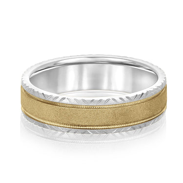 6mm Standard Weight Mens Band – Lab Diamond Men's Band in 18K Gold | Just Brilliant – side view