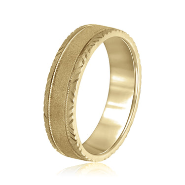 6mm Standard Weight Mens Band – Lab Diamond Men's Band in 18K Gold | Just Brilliant – lifestyle view