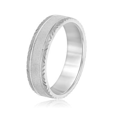 6mm Standard Weight Mens Band – Lab Diamond Men's Band in 18K Gold | Just Brilliant – detail view