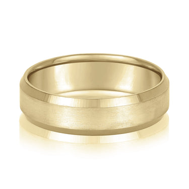 6mm Standard Weight Mens Band – Lab Diamond Men's Band in 18K Gold | Just Brilliant – close-up view