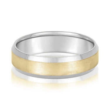 6mm Standard Weight Mens Band – Lab Diamond Men's Band in 18K Gold | Just Brilliant – side view