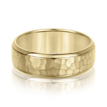 6mm Standard Weight Mens Band – Lab Diamond Men's Band in 18K Gold | Just Brilliant – close-up view