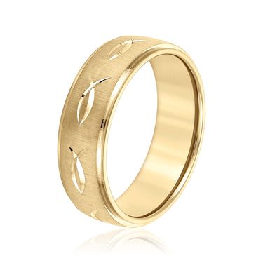 6mm Standard Weight Mens Band – Lab Diamond Men's Band in 18K Gold | Just Brilliant – lifestyle view