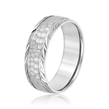 6mm Standard Weight Mens Band – Lab Diamond Men's Band in 18K Gold | Just Brilliant – detail view