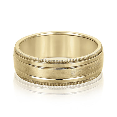 6mm Standard Weight Mens Band – Lab Diamond Men's Band in 18K Gold | Just Brilliant – close-up view