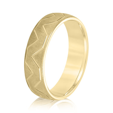6mm Standard Weight Mens Band – Lab Diamond Men's Band in 18K Gold | Just Brilliant – lifestyle view