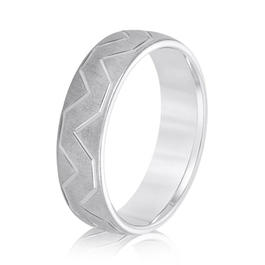 6mm Standard Weight Mens Band – Lab Diamond Men's Band in 18K Gold | Just Brilliant – detail view