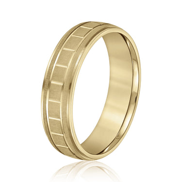 6mm Standard Weight Mens Band – Lab Diamond Men's Band in 18K Gold | Just Brilliant – lifestyle view