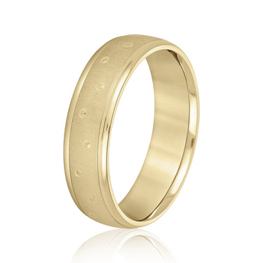 6mm Standard Weight Mens Band – Lab Diamond Men's Band in 18K Gold | Just Brilliant – lifestyle view