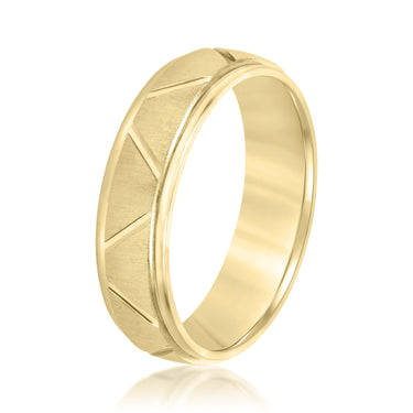 6mm Standard Weight Mens Band – Lab Diamond Men's Band in 18K Gold | Just Brilliant – lifestyle view