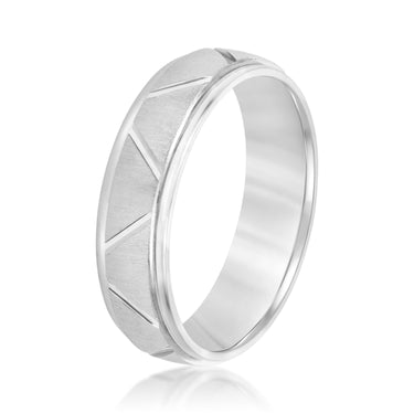 6mm Standard Weight Mens Band – Lab Diamond Men's Band in 18K Gold | Just Brilliant – detail view