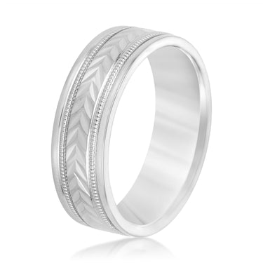 6mm Standard Weight Mens Band – Lab Diamond Men's Band in 18K Gold | Just Brilliant – detail view