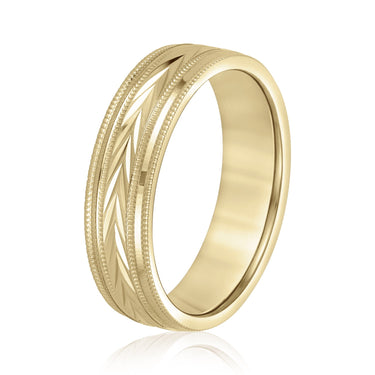 6mm Standard Weight Mens Band – Lab Diamond Men's Band in 18K Gold | Just Brilliant – lifestyle view