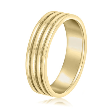 6mm Standard Weight Mens Band – Lab Diamond Men's Band in 18K Gold | Just Brilliant – lifestyle view