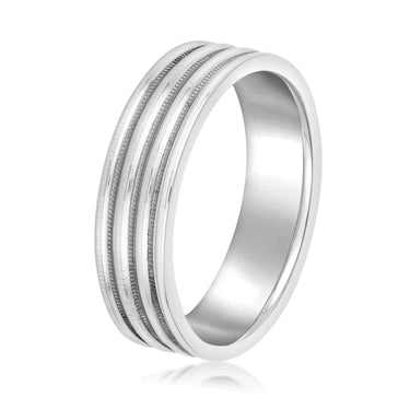 6mm Standard Weight Mens Band – Lab Diamond Men's Band in 18K Gold | Just Brilliant – detail view